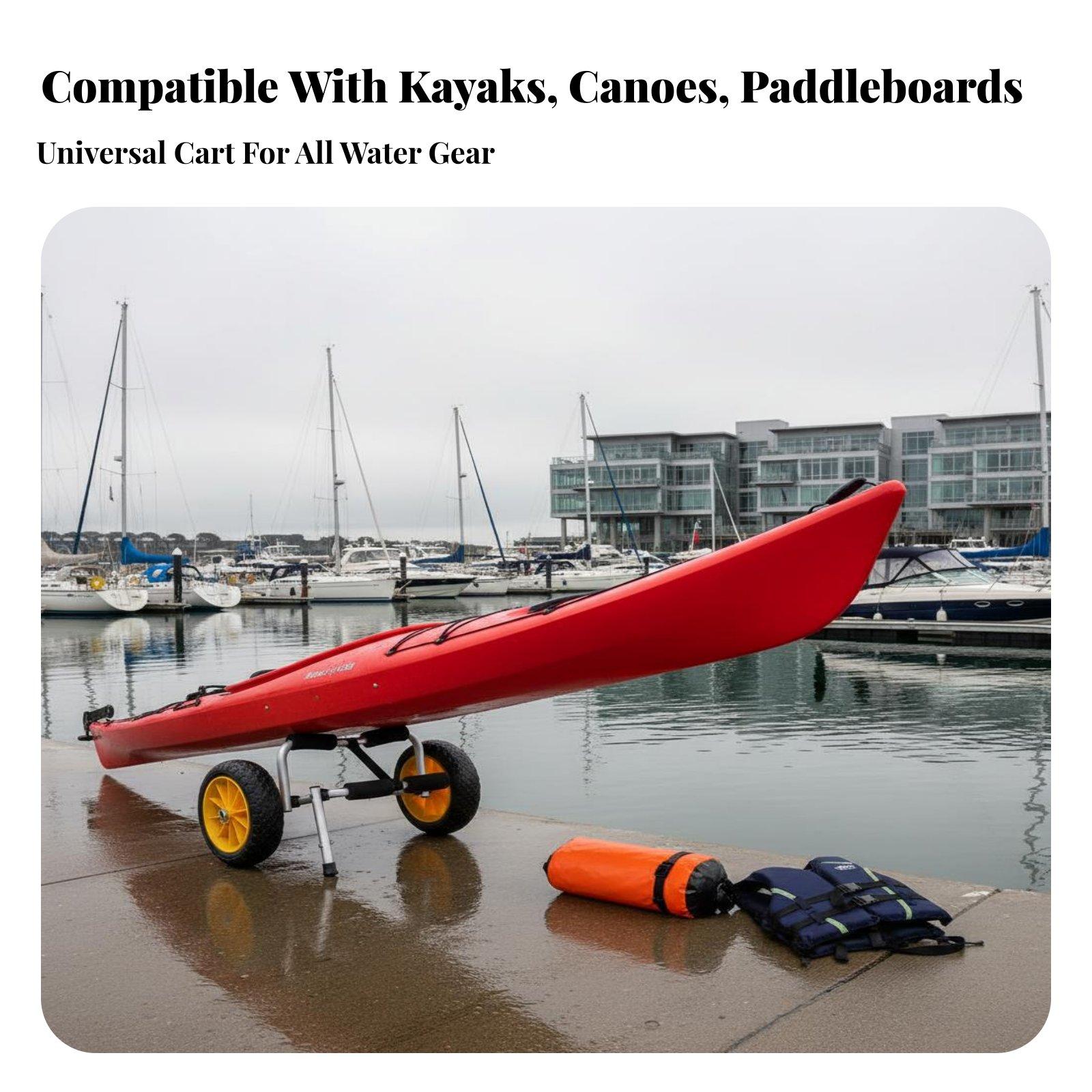 Fishing Kayak Cart - Multi Terrain Foldable Kayak Cart Trailer